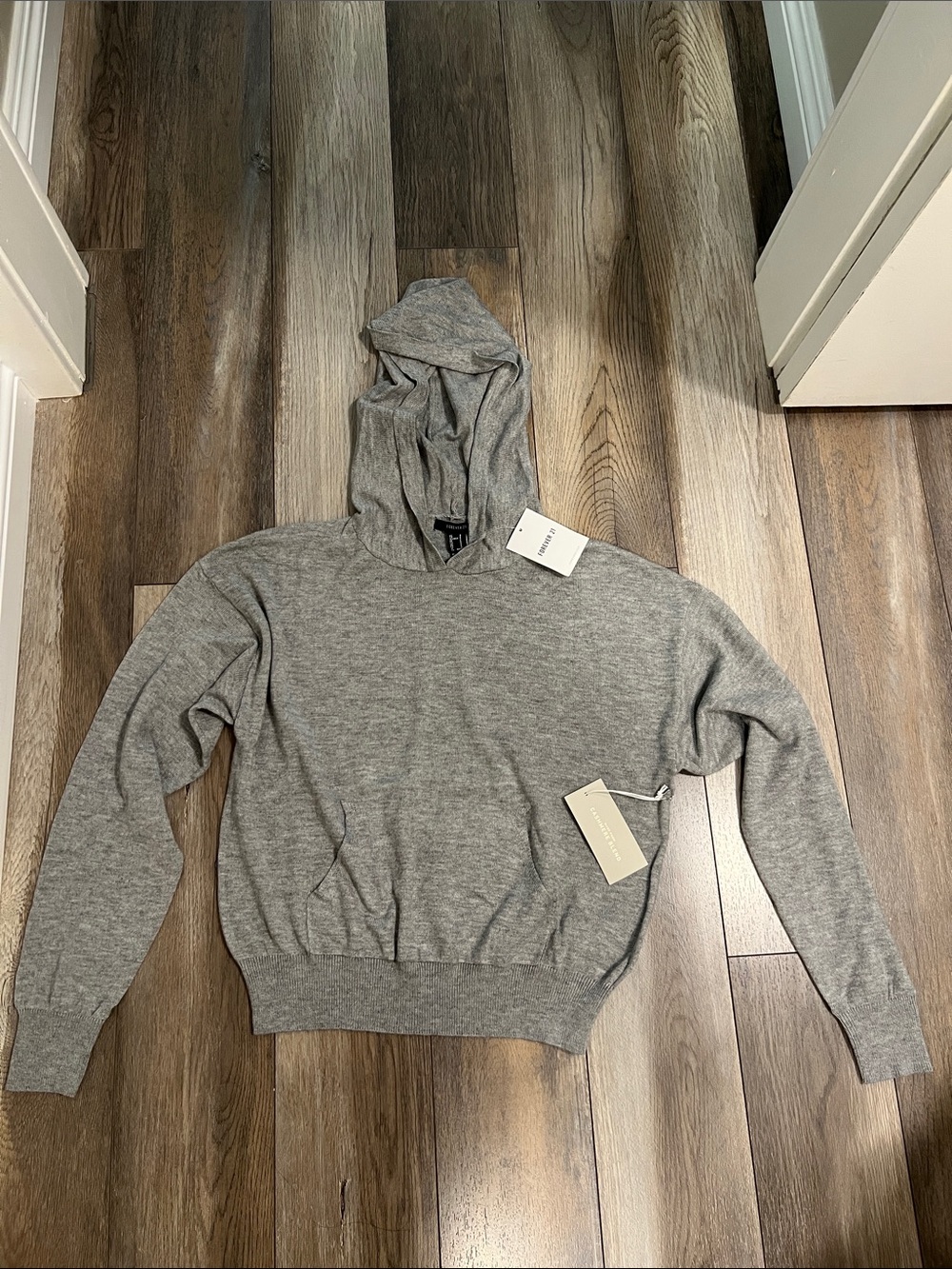 Forever 21 Women's Heather Gray Crewneck Hoodie